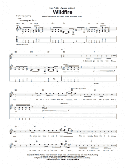 page one of Wildfire (Guitar Tab)