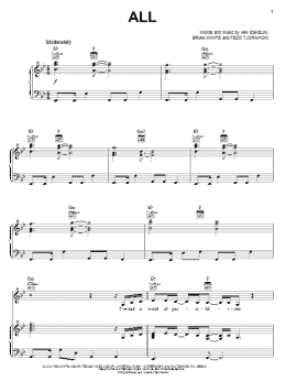 page one of All (Piano, Vocal & Guitar Chords (Right-Hand Melody))