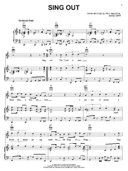page one of Sing Out (Piano, Vocal & Guitar Chords (Right-Hand Melody))