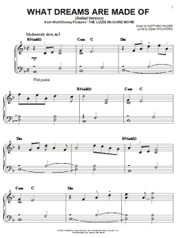 page one of What Dreams Are Made Of (Ballad Version) (from The Lizzie McGuire Movie) (Easy Piano)