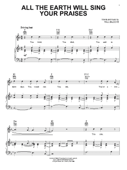 page one of All The Earth Will Sing Your Praises (Piano, Vocal & Guitar Chords (Right-Hand Melody))