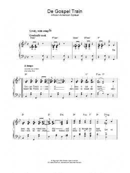 page one of De Gospel Train (Easy Piano)