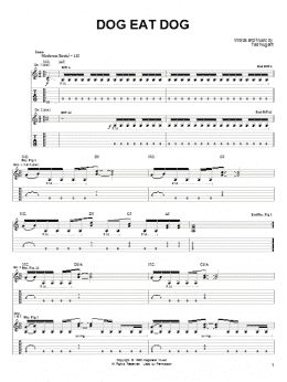 page one of Dog Eat Dog (Guitar Tab)
