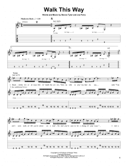 page one of Walk This Way (Guitar Tab (Single Guitar))