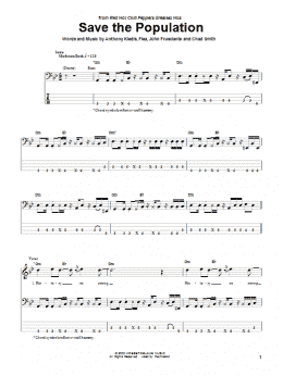 page one of Save The Population (Bass Guitar Tab)