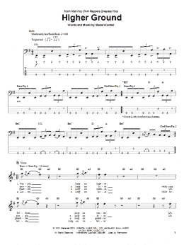 page one of Higher Ground (Bass Guitar Tab)