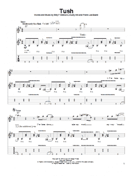 page one of Tush (Guitar Tab (Single Guitar))