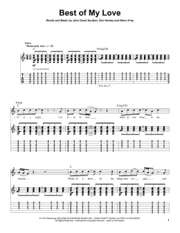 page one of Best Of My Love (Guitar Tab (Single Guitar))