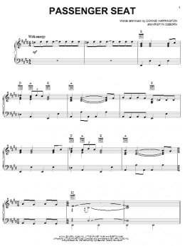 page one of Passenger Seat (Piano, Vocal & Guitar Chords (Right-Hand Melody))