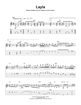 page one of Layla (Guitar Tab (Single Guitar))