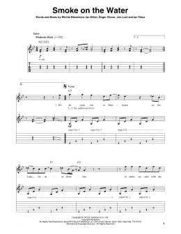 page one of Smoke On The Water (Guitar Tab (Single Guitar))
