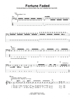page one of Fortune Faded (Bass Guitar Tab)