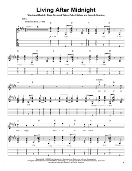 page one of Living After Midnight (Guitar Tab (Single Guitar))
