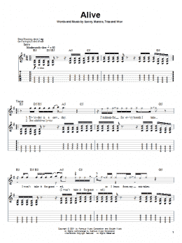 page one of Alive (Guitar Tab (Single Guitar))