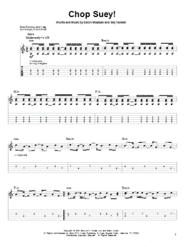 page one of Chop Suey! (Guitar Tab (Single Guitar))