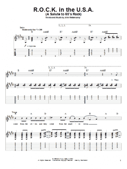page one of R.O.C.K. In The U.S.A. (A Salute To 60's Rock) (Guitar Tab (Single Guitar))