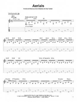 page one of Aerials (Guitar Tab (Single Guitar))