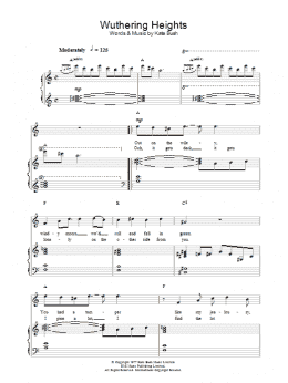 page one of Wuthering Heights (Piano, Vocal & Guitar Chords)