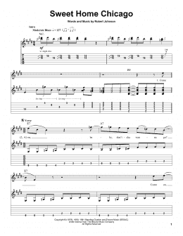 page one of Sweet Home Chicago (Guitar Tab (Single Guitar))