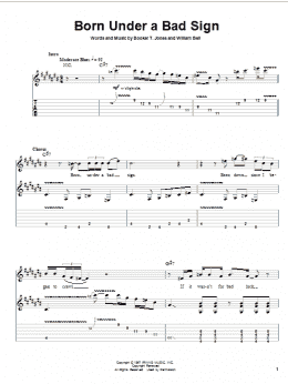 page one of Born Under A Bad Sign (Guitar Tab (Single Guitar))