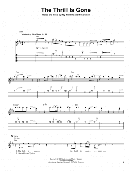 page one of The Thrill Is Gone (Guitar Tab (Single Guitar))