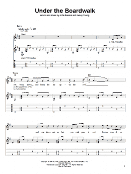 page one of Under The Boardwalk (Guitar Tab (Single Guitar))