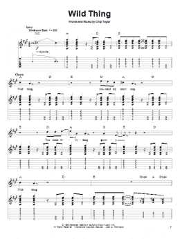 page one of Wild Thing (Guitar Tab (Single Guitar))