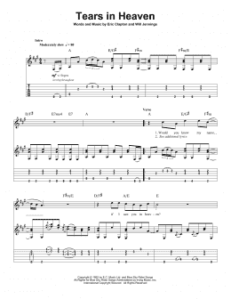 page one of Tears In Heaven (Guitar Tab (Single Guitar))