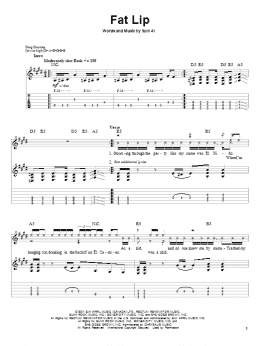 page one of Fat Lip (Guitar Tab (Single Guitar))