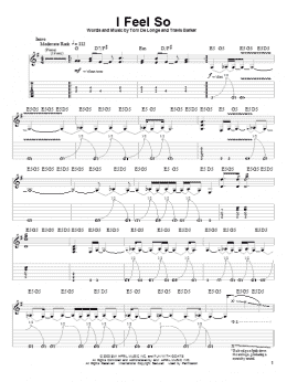 page one of I Feel So (Guitar Tab (Single Guitar))