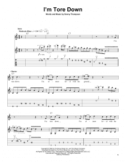 page one of I'm Tore Down (Guitar Tab (Single Guitar))