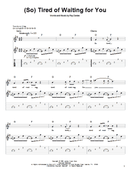 page one of (So) Tired Of Waiting For You (Guitar Tab (Single Guitar))