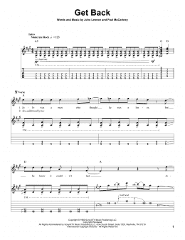 page one of Get Back (Guitar Tab (Single Guitar))