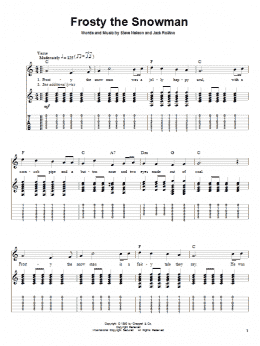 page one of Frosty The Snow Man (Guitar Tab (Single Guitar))
