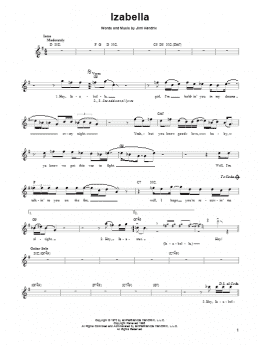 page one of Izabella (Easy Guitar)