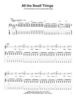 page one of All The Small Things (Guitar Tab (Single Guitar))