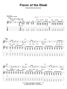 page one of Flavor Of The Weak (Guitar Tab (Single Guitar))