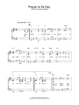 page one of Prayer Is De Key (Easy Piano)