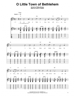 page one of O Little Town Of Bethlehem (Guitar Tab (Single Guitar))