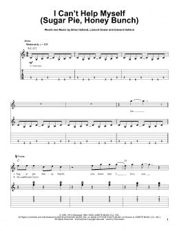 page one of I Can't Help Myself (Sugar Pie, Honey Bunch) (Guitar Tab (Single Guitar))