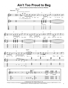 page one of Ain't Too Proud To Beg (Guitar Tab (Single Guitar))