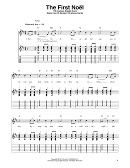 page one of The First Noel (Guitar Tab (Single Guitar))
