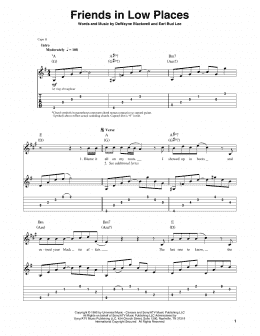 page one of Friends In Low Places (Guitar Tab (Single Guitar))