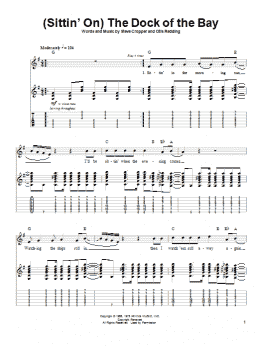 page one of (Sittin' On) The Dock Of The Bay (Guitar Tab (Single Guitar))