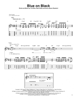 page one of Blue On Black (Guitar Tab (Single Guitar))