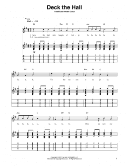 page one of Deck The Hall (Guitar Tab (Single Guitar))