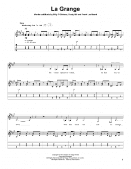 page one of La Grange (Guitar Tab (Single Guitar))