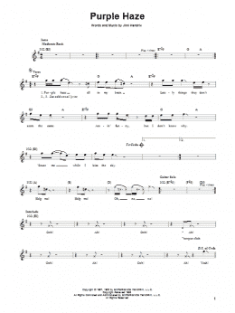 page one of Purple Haze (Easy Guitar)