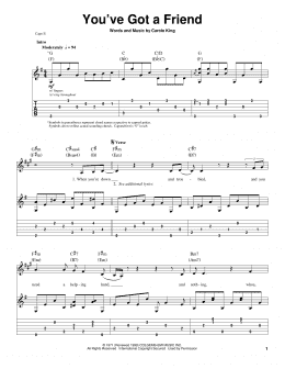 page one of You've Got A Friend (Guitar Tab (Single Guitar))