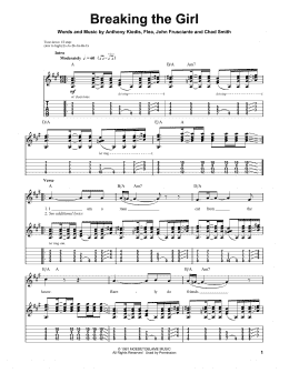 page one of Breaking The Girl (Guitar Tab (Single Guitar))